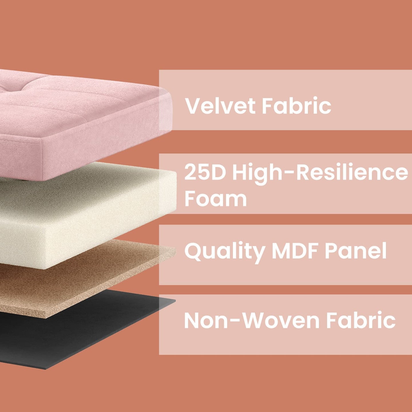 Storage Ottoman - Fabric - Slate Grey - Foldable with Storage
