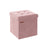 Foldable Storage Ottoman Bench - Velvet - Slate Grey - Versatile Footstool and Storage Chest