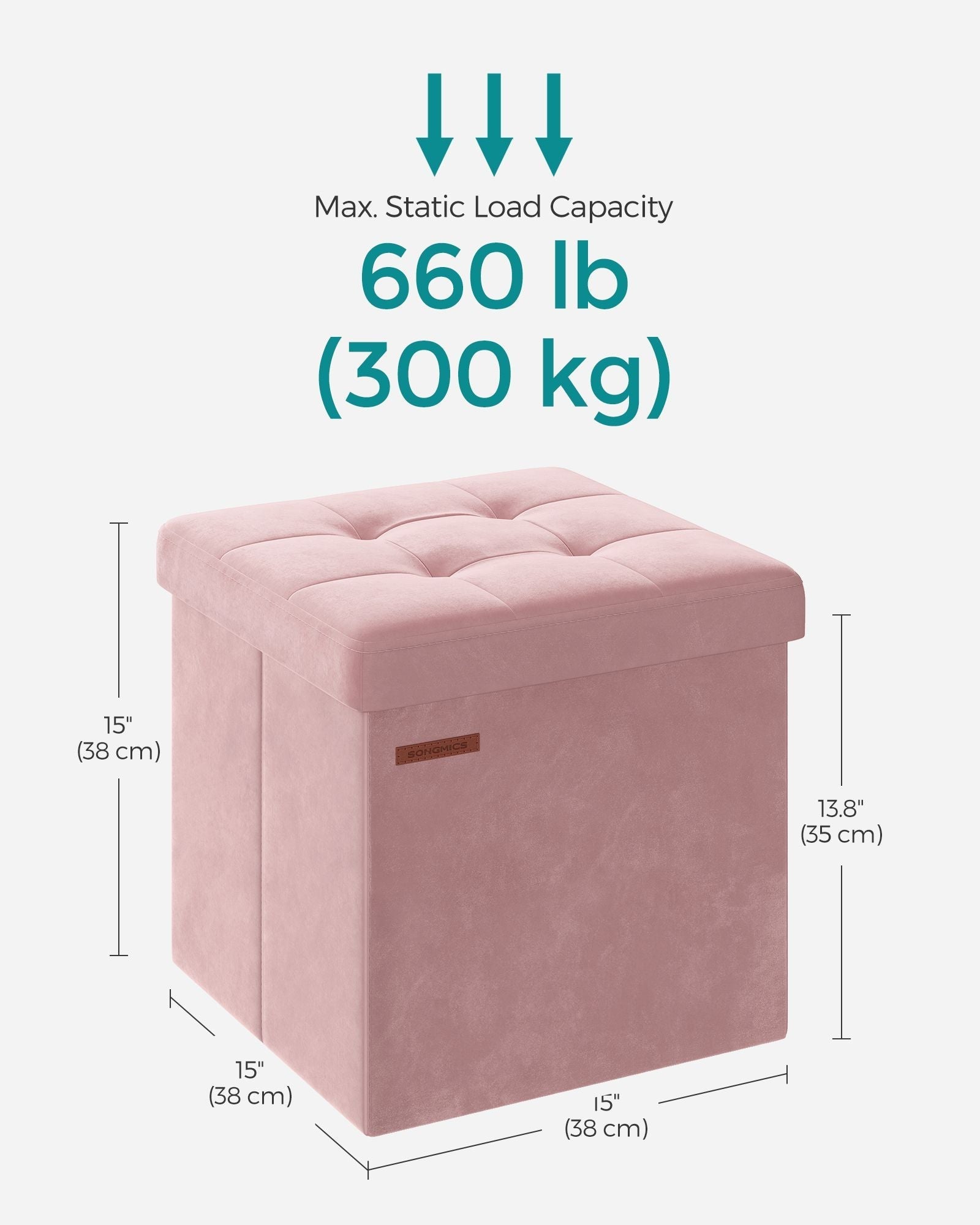 Storage Ottoman Bench - Velvet - Jelly Pink - Foldable Design with Lid