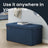 Foldable Storage Ottoman - Velvet - Slate Grey - Includes 2 Extra Storage Boxes