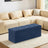 Foldable Storage Ottoman - 300 kg Capacity - Fabric - Blue