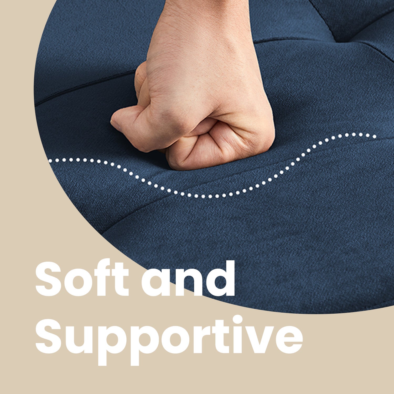 Foldable Storage Ottoman - 300 kg Capacity - Fabric - Blue