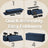 Foldable Storage Ottoman - 300 kg Capacity - Fabric - Blue