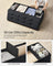Foldable Storage Ottoman - Velvet - Ink Black - Includes 2 Extra Storage Boxes