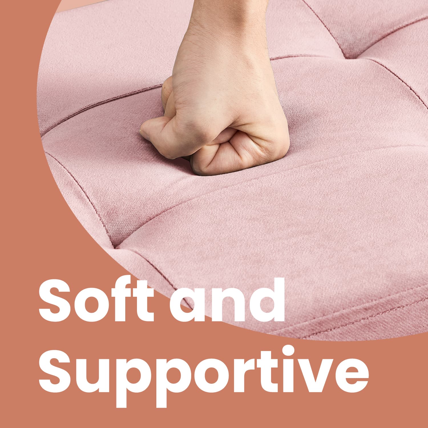 Foldable Ottoman - Fabric - Pink - 300 kg Capacity with Storage