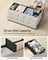 Foldable Storage Ottoman Bench - Velvet - Cream White - Includes Extra Storage Boxes