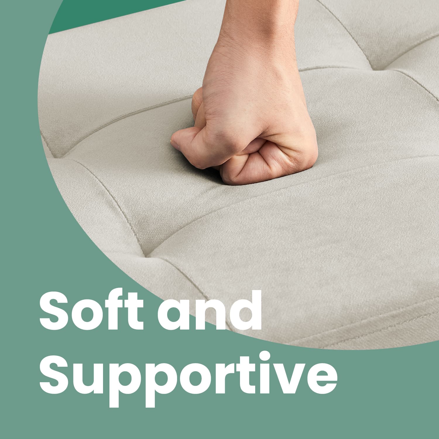 Foldable Ottoman - Fabric - Slate Grey - Storage Footstool with 300 kg Capacity