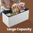 Ottoman Bench - PU Leather - Black - Folding with Storage Space