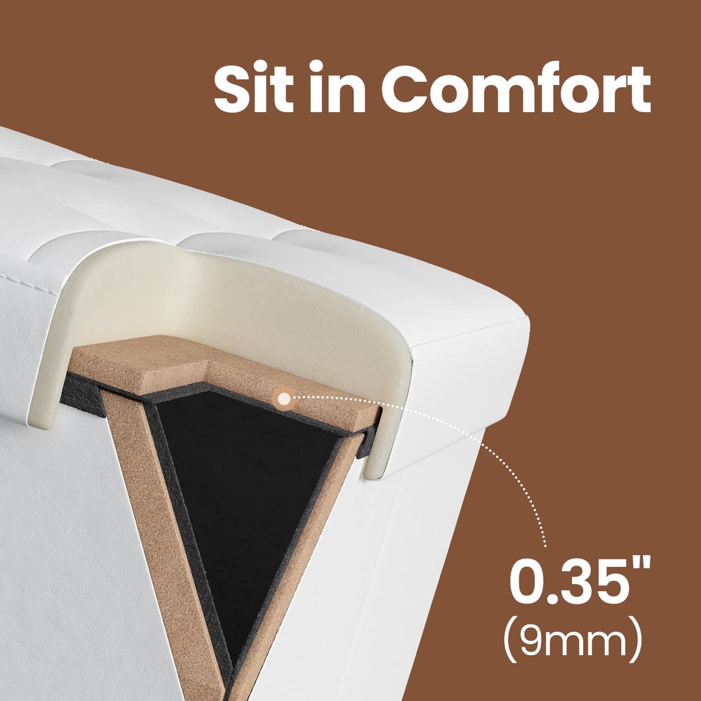 Ottoman Bench - PU Leather - Black - Folding with Storage Space