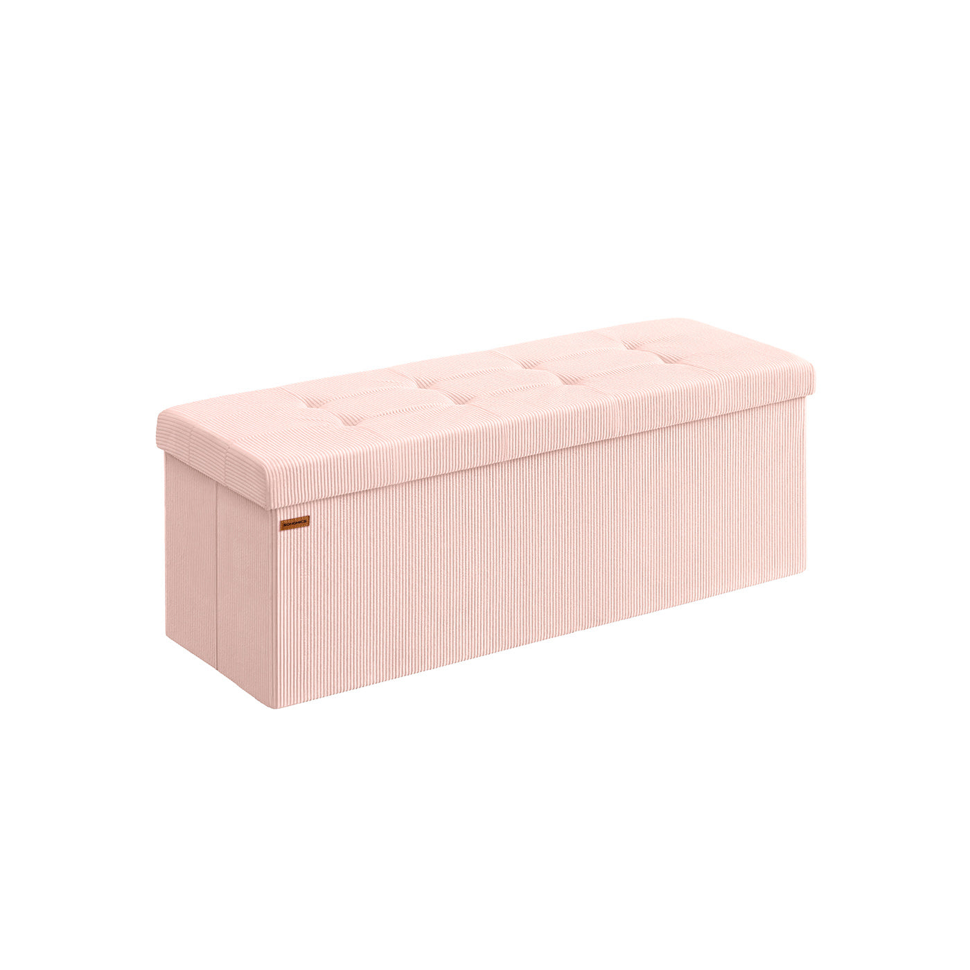 Foldable Storage Ottoman Bench - Fabric - Jelly Pink - Versatile Foot Rest and Storage Solution
