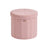 Round Storage Ottoman - Jelly Pink - Teddy Fleece