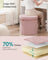 Round Storage Ottoman - Jelly Pink - Teddy Fleece