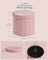 Round Storage Ottoman - Jelly Pink - Teddy Fleece
