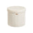 Round Storage Ottoman - Jelly Pink - Teddy Fleece