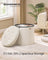 Round Storage Ottoman - Jelly Pink - Teddy Fleece