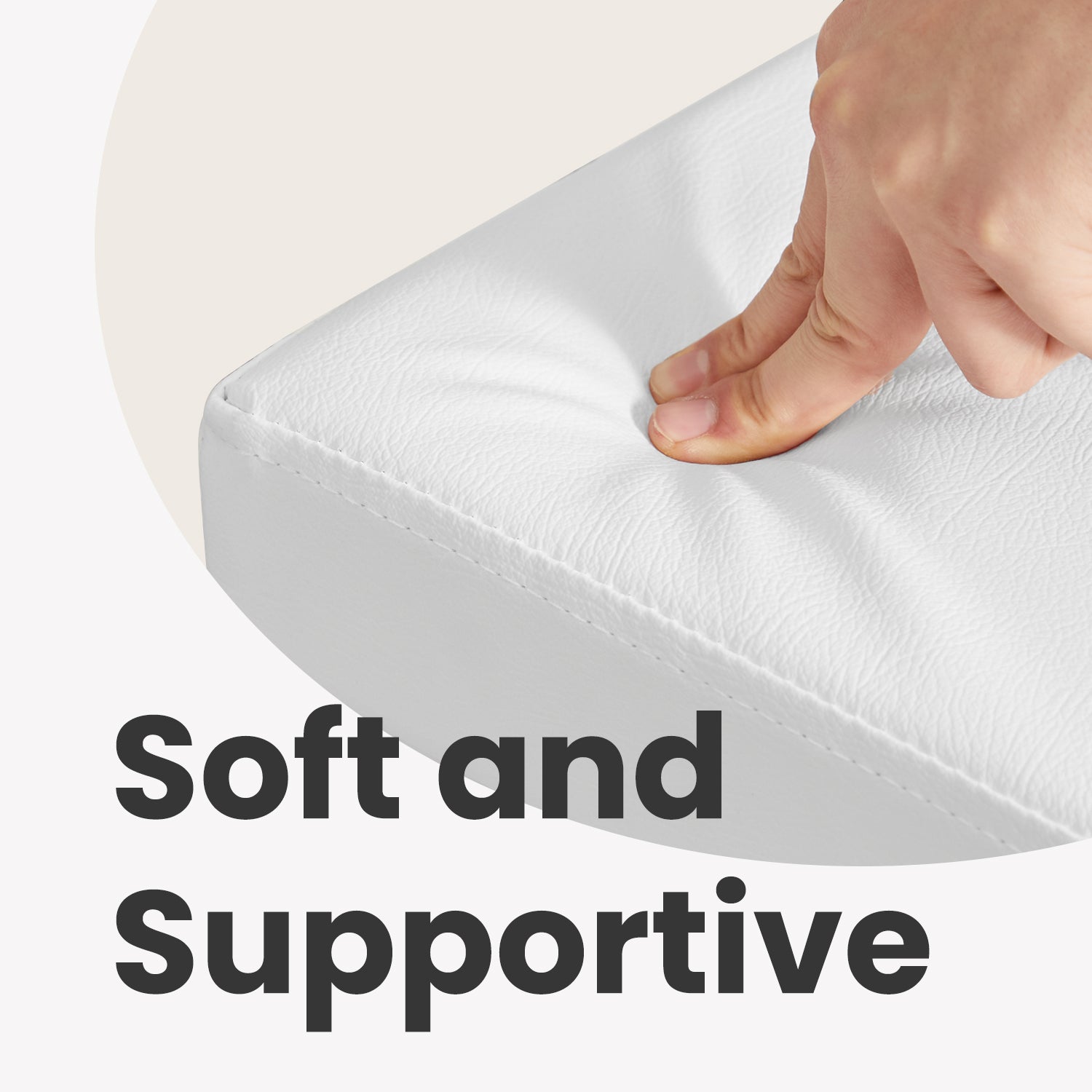 Folding Storage Ottoman Bench - Fabric - White - Foldable with High Load Capacity