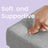 Storage Ottoman Bench - Linen Fabric - Light Grey - Versatile Folding Design