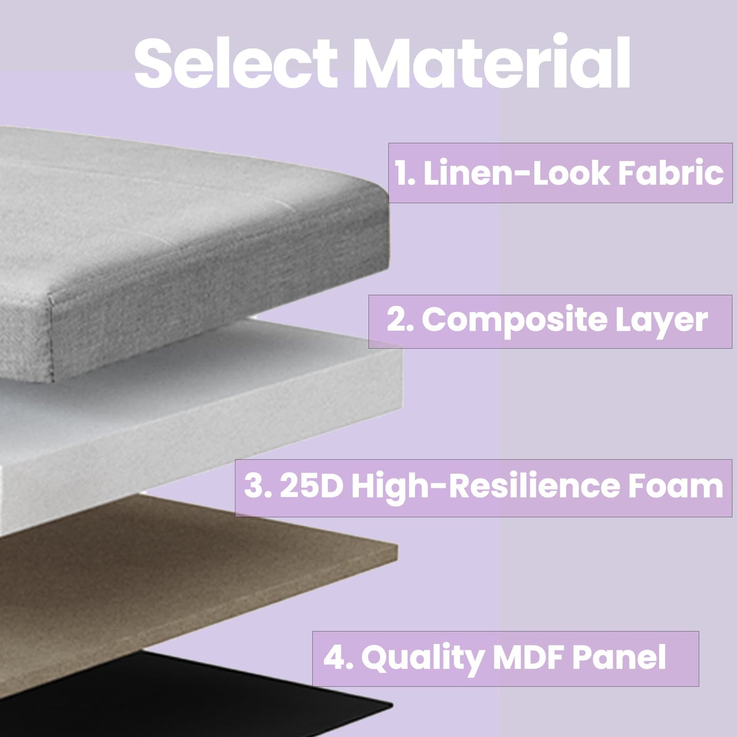 Storage Ottoman Bench - Linen Fabric - Light Grey - Versatile Folding Design