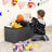Storage Ottoman - Fabric - Grey - Foldable with Flipping Lid and 300 kg Load Capacity