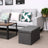 Storage Ottoman - Fabric - Grey - Foldable with Flipping Lid and 300 kg Load Capacity