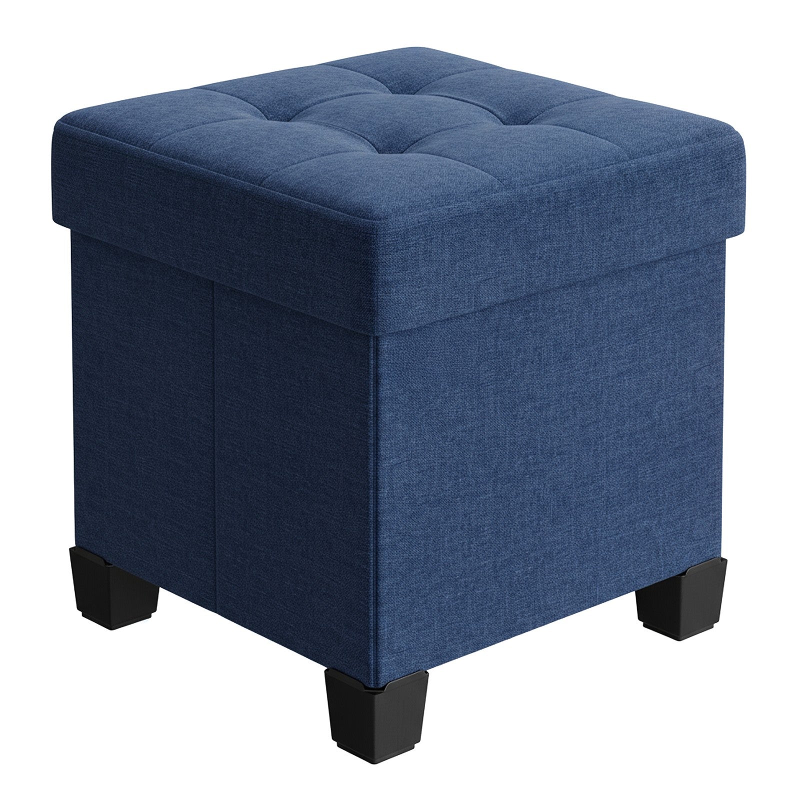 Storage Ottoman - Fabric - Ink Black - Foldable with Storage