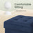 Storage Ottoman - Fabric - Ink Black - Foldable with Storage
