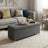 Foldable Storage Ottoman - Velvet - Cappuccino Beige - 112 L Capacity with Lid