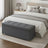 Foldable Storage Ottoman - Velvet - Cappuccino Beige - 112 L Capacity with Lid