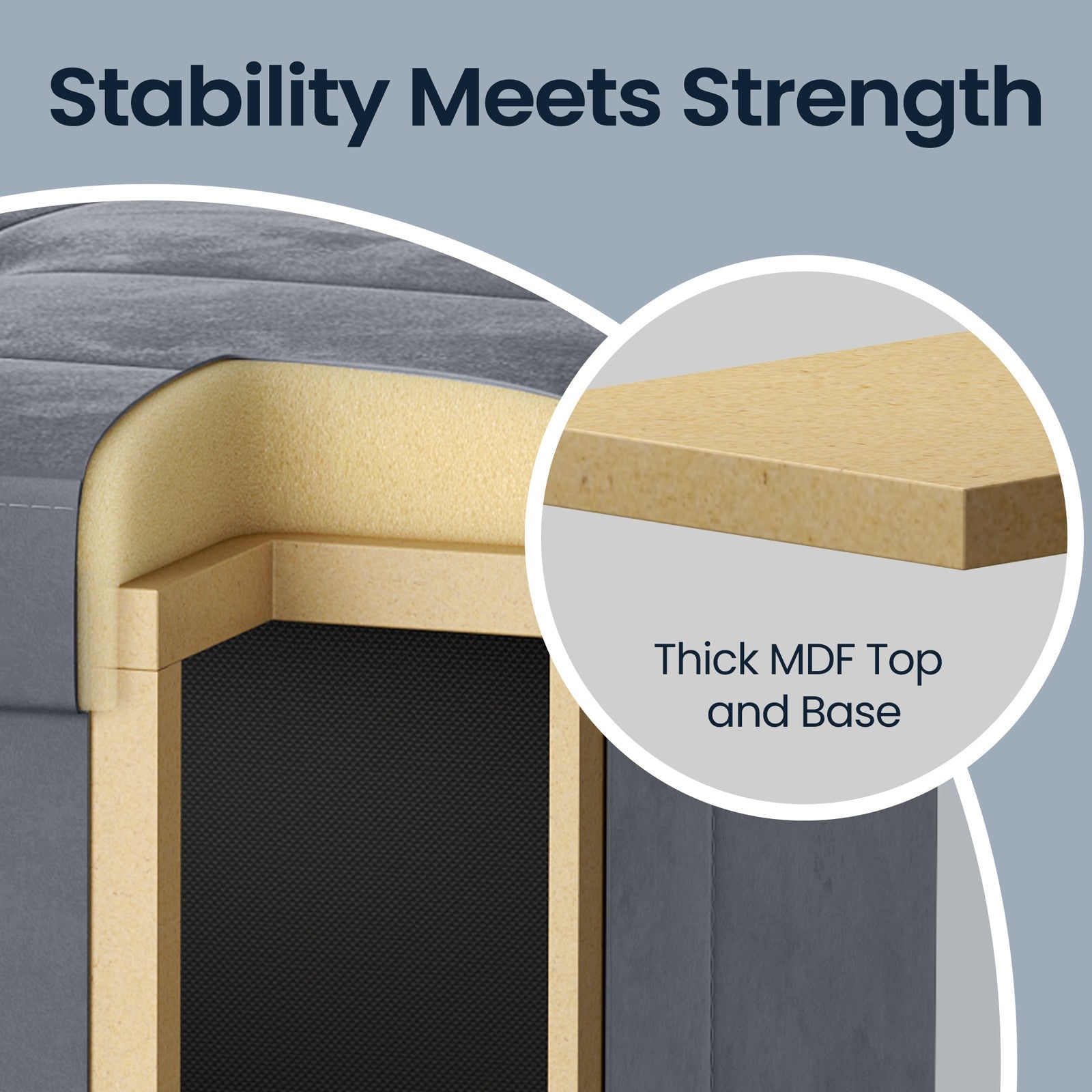 Foldable Storage Ottoman - Velvet - Cappuccino Beige - 112 L Capacity with Lid
