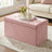 Storage Ottoman, Foldable Velvet Storage Bench - MDF and Velvet - Pink