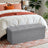 Foldable Storage Ottoman - Fabric - Light Grey - 120L Capacity with Flipping Lid