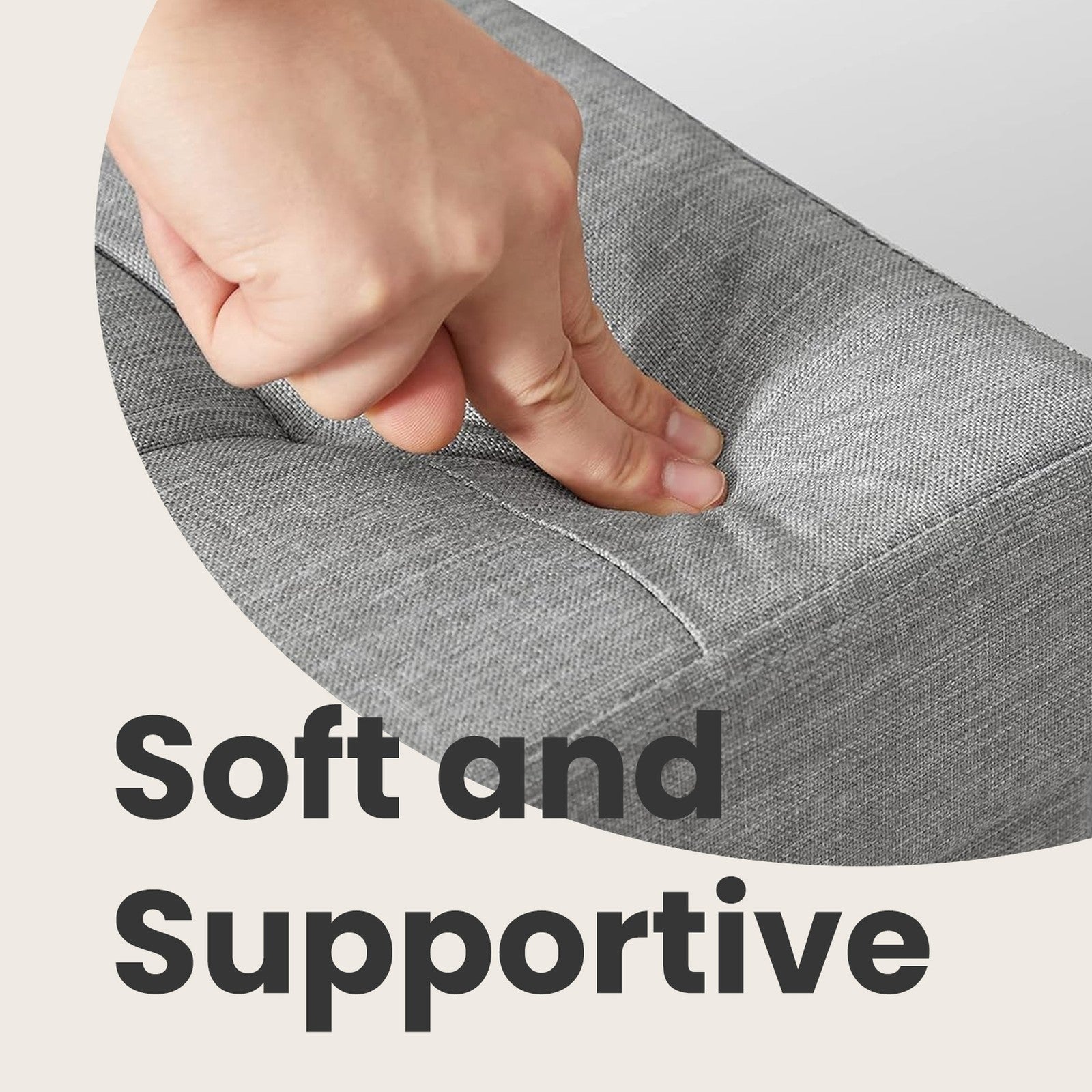 Foldable Storage Ottoman - Fabric - Light Grey - 120L Capacity with Flipping Lid