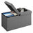 Foldable Storage Ottoman Bench - Fabric - Grey - 300 kg Load Capacity with Flip Lid