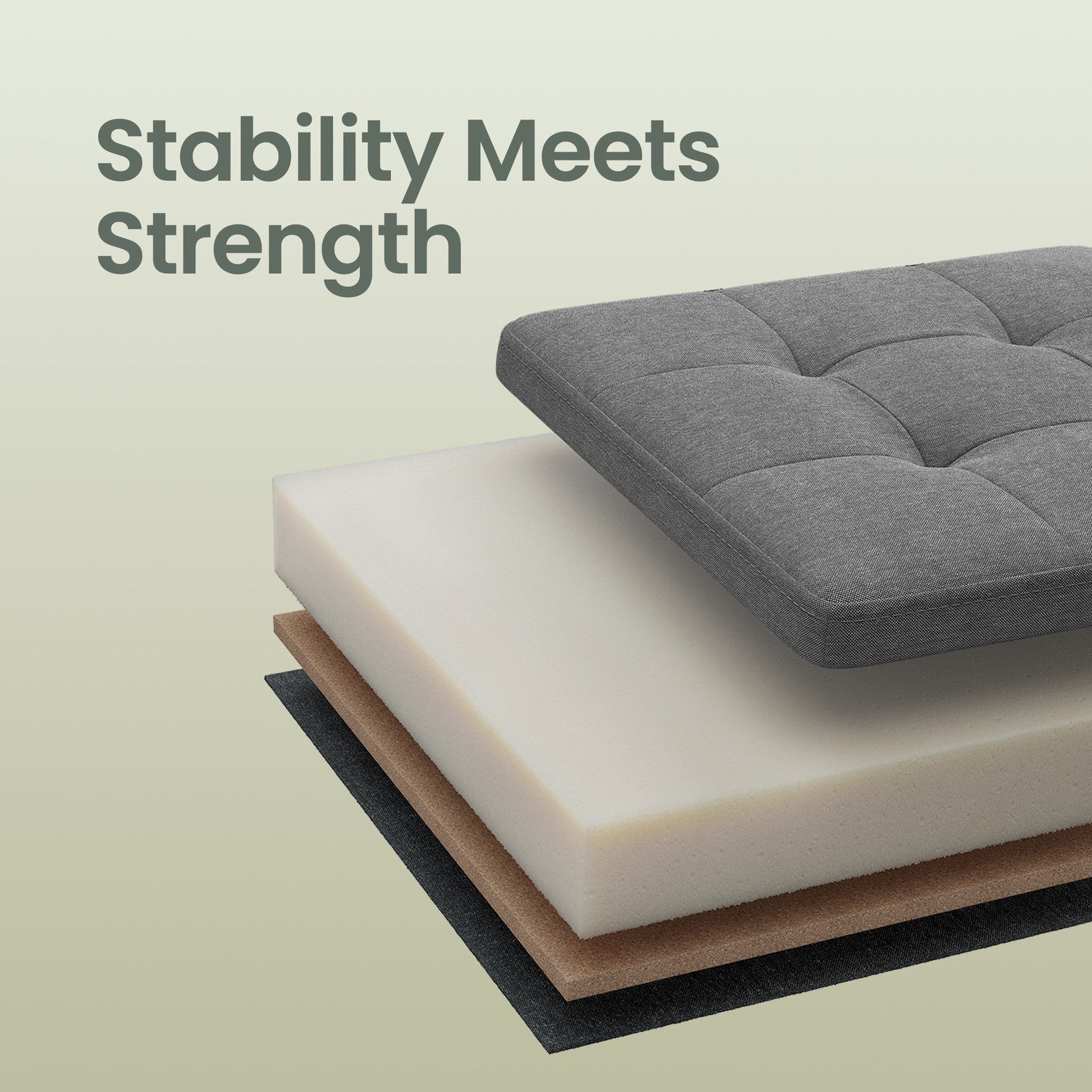 Foldable Storage Ottoman Bench - Fabric - Grey - 300 kg Load Capacity with Flip Lid