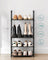 5-Tier Shoe Rack - Metal Frame - Black