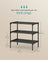 3-Tier Shoe Rack, Hallway Storage - Steel and Fabric - Ink Black