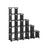 16-Cube Shoe Rack - Engineered Wood - Black