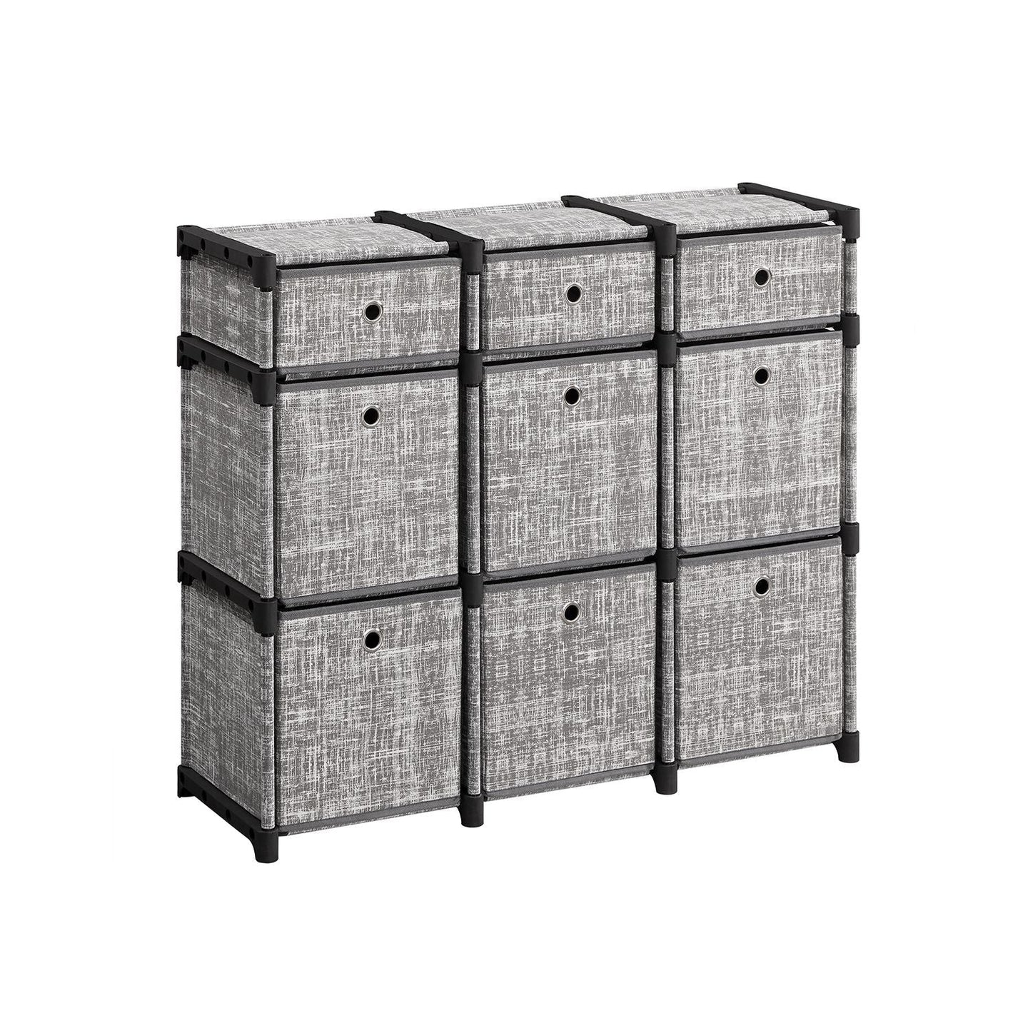 9-Cube Storage Unit - Wood - Heather Grey - Versatile Closet and Bookcase Organizer