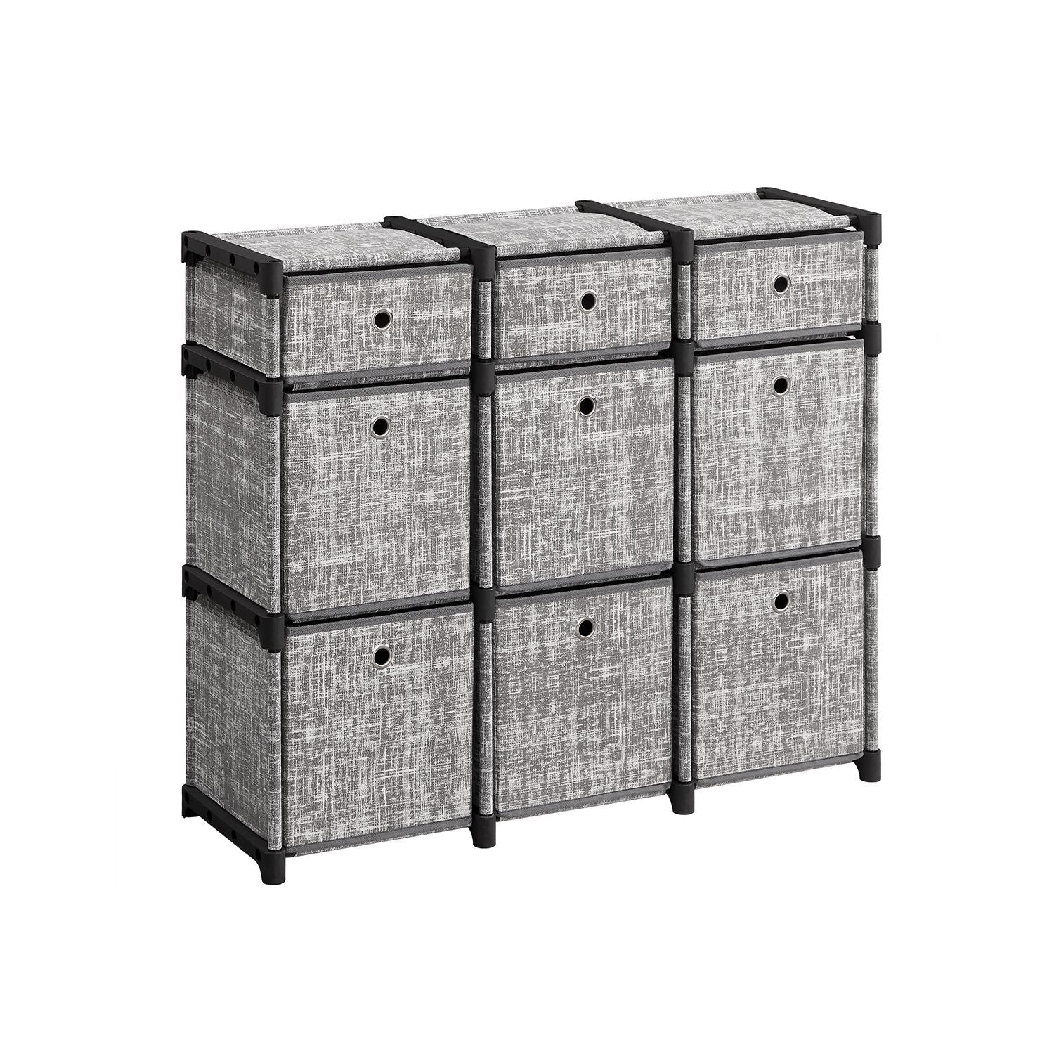 9-Cube Storage Unit - Wood - Heather Grey - Versatile Closet and Bookcase Organizer