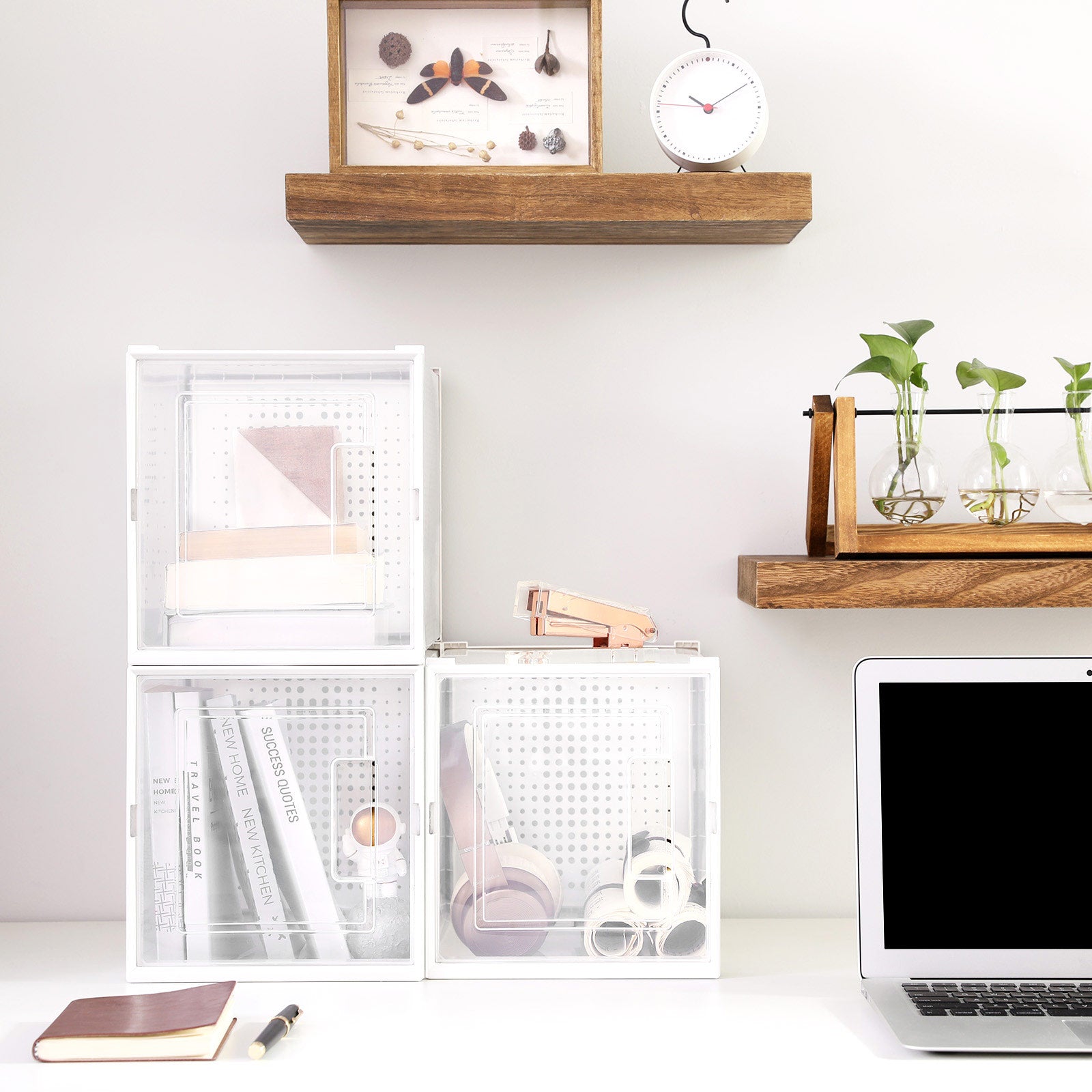 Shoe Storage Organisers - Plastic - Transparent - Stackable and Foldable