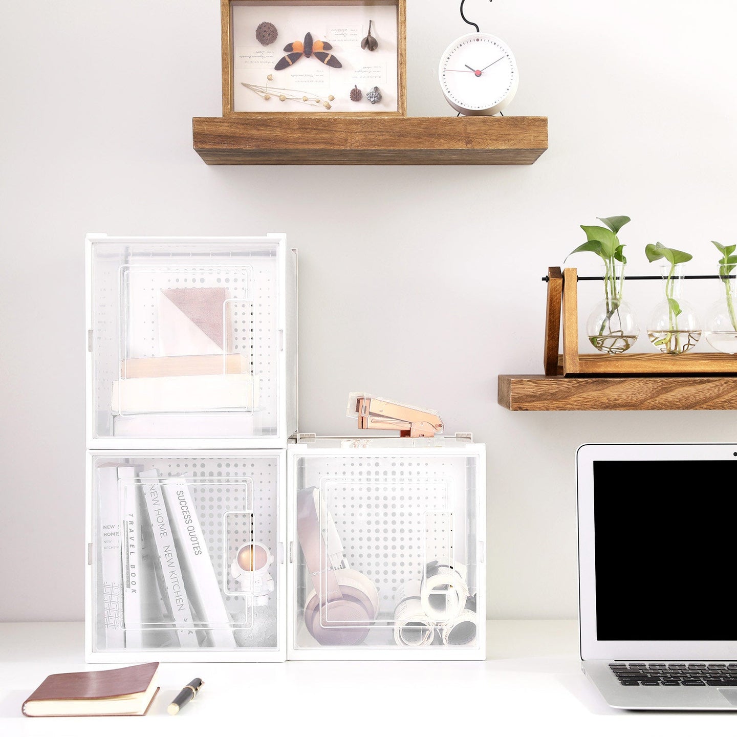 Shoe Storage Organisers - Plastic - Transparent - Stackable and Foldable