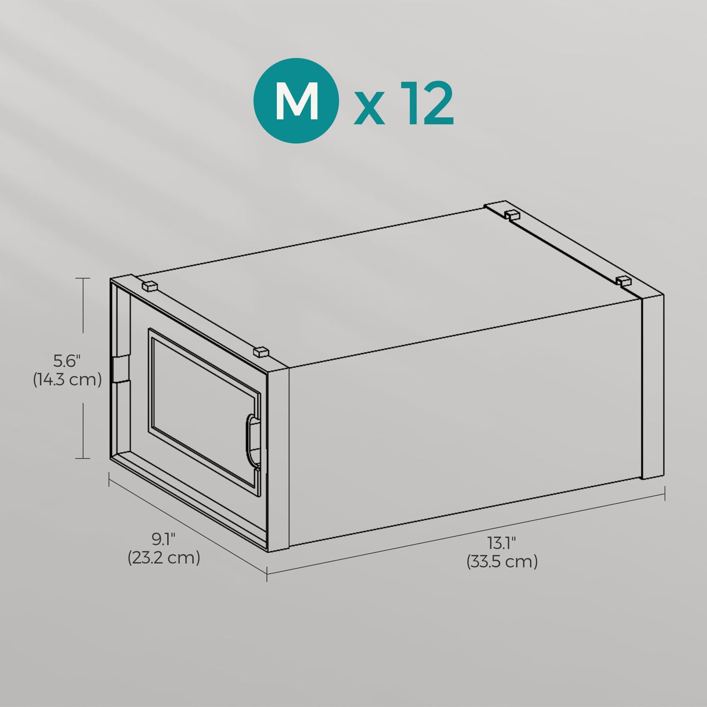 Pack of 12 Stackable Shoe Boxes - Fits UK Size 11 - Transparent