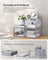 Stackable Shoe Boxes - Set of 12 with Lids - Clear Plastic - Dove Grey