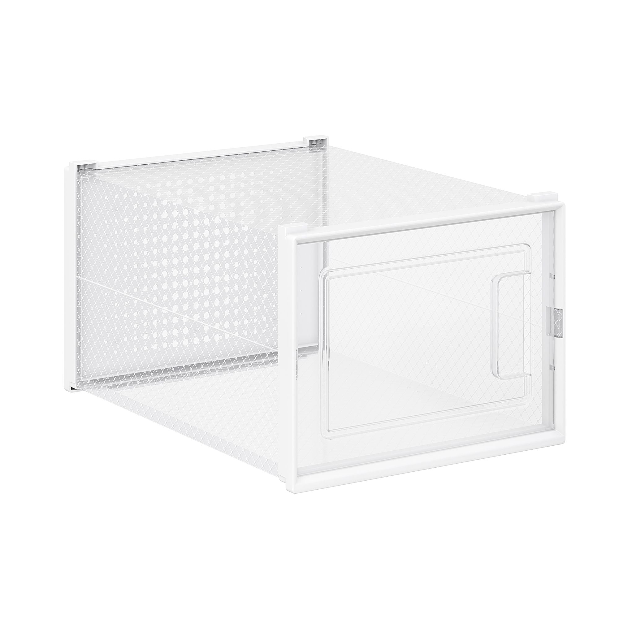 Shoe Storage Organisers - Plastic - Transparent and White - Stackable and Foldable