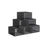 Stackable Shoe Storage Boxes - Set of 6 with Clear Doors - Plastic - Ink Black