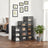 Stackable Shoe Storage Boxes - Set of 6 with Clear Doors - Plastic - Ink Black