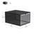 Stackable Shoe Storage Boxes - Set of 6 with Clear Doors - Plastic - Ink Black
