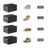 Stackable Shoe Storage Boxes - Set of 6 with Clear Doors - Plastic - Ink Black