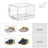 Shoe Box - Plastic - Clear - Stackable and Easy to Assemble (Set of 6)