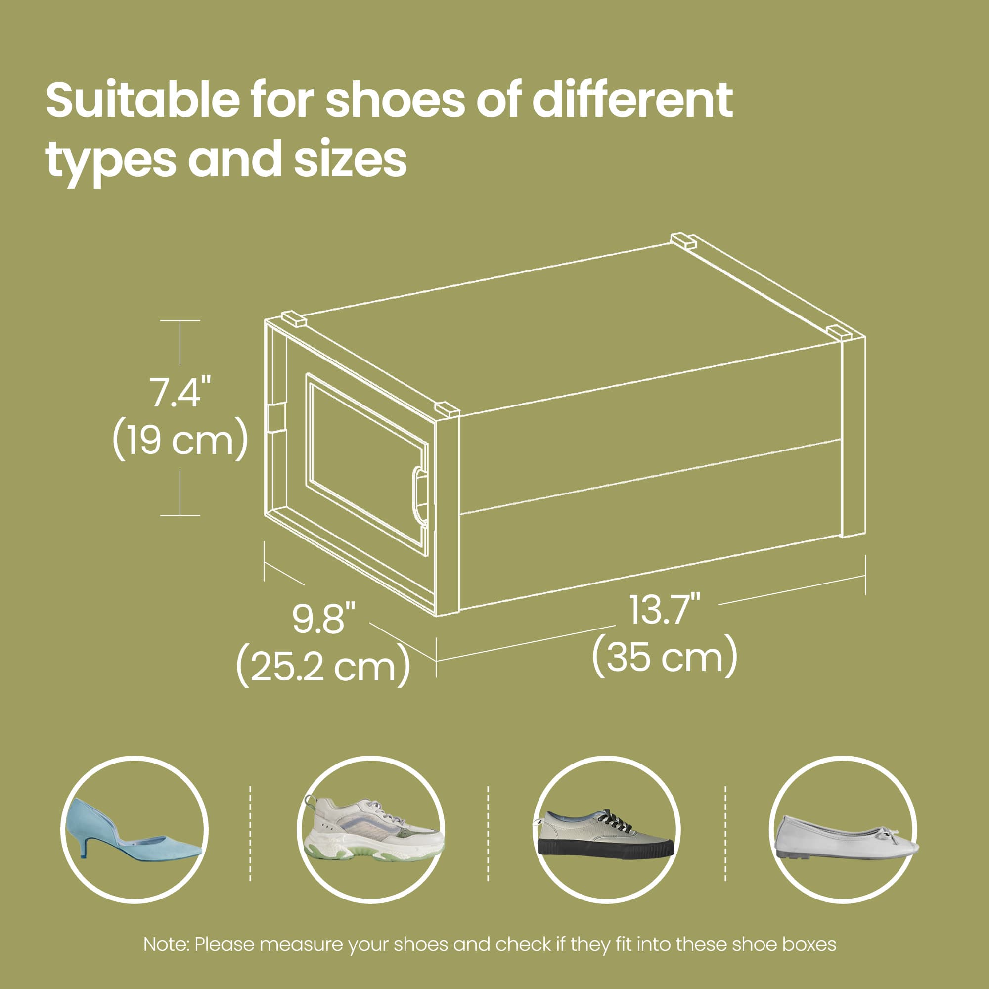 Set of 8 Sneaker Storage Boxes - Plastic - White and Transparent - Foldable and Stackable